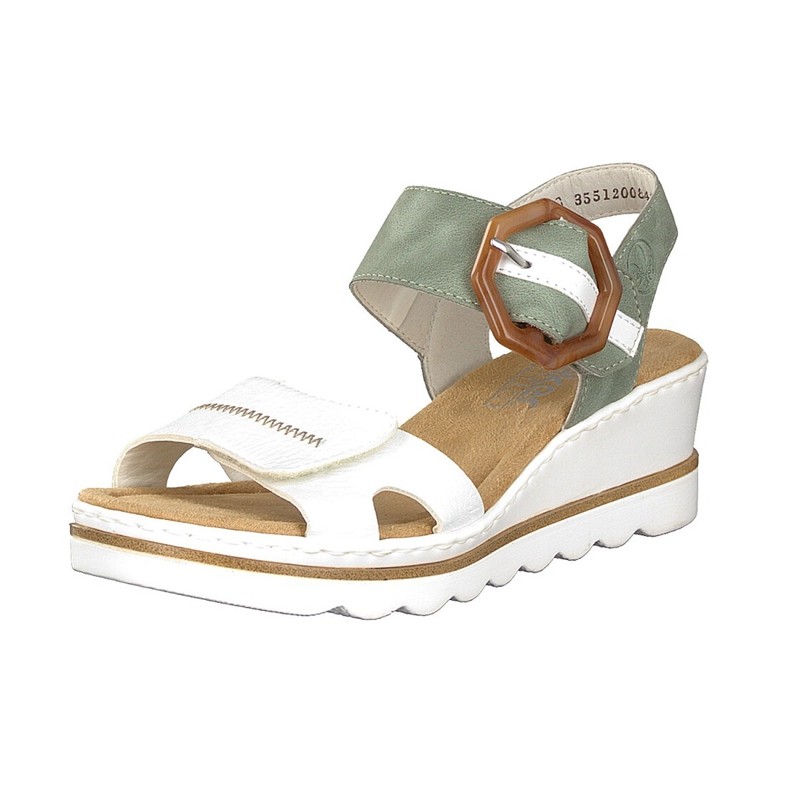 Sandalias Cunha Rieker 67476-81 Para Mulher - Branco